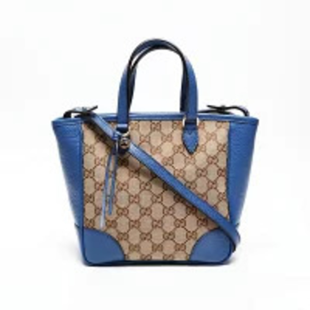 Gucci GG Handbag Leather Blue Canvas